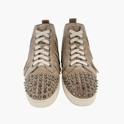 Christian Louboutin Coachelita Spikes Flat Sneakers in Beige Suede Size 39