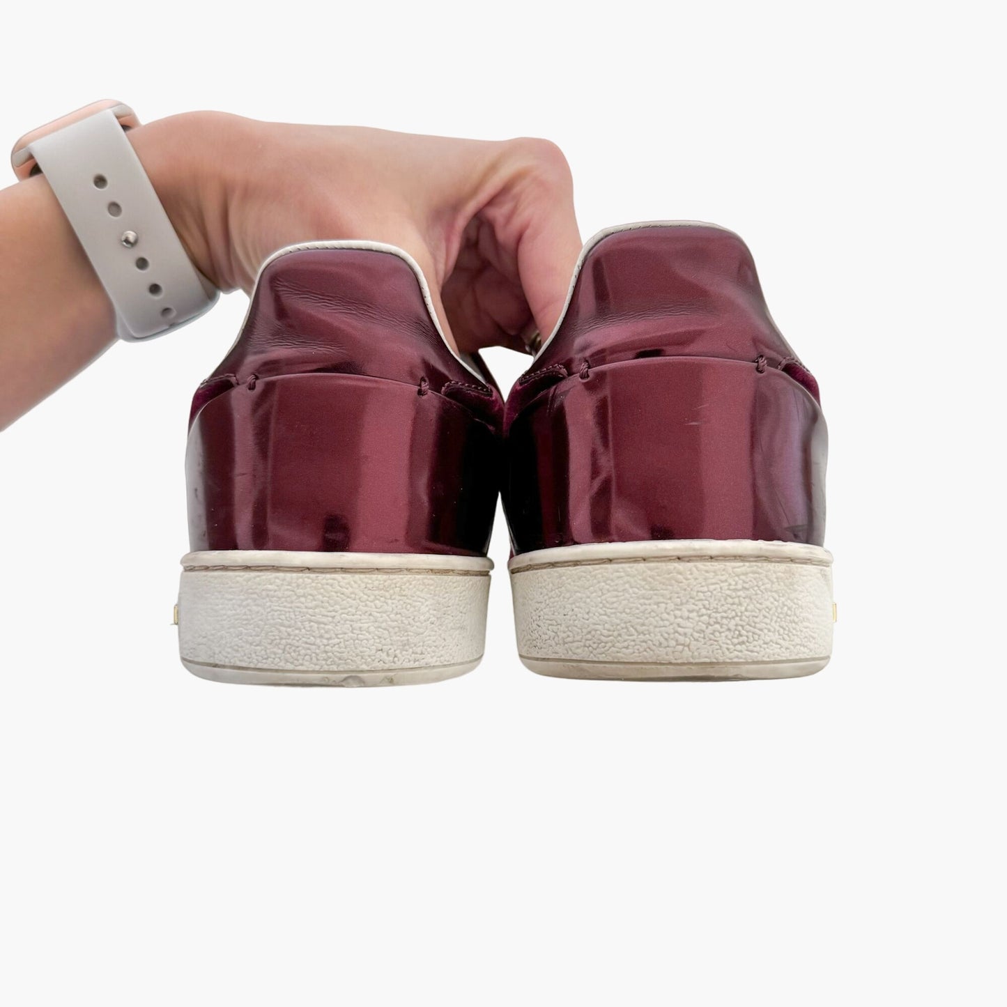 Louis Vuitton Frontrow Sneakers in Red Velvet Monogram Size 39