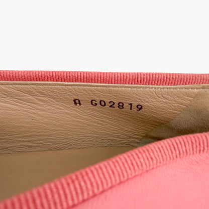 Chanel Pink & Gold CC Cap Toe Leather Ballet Flats Size 39