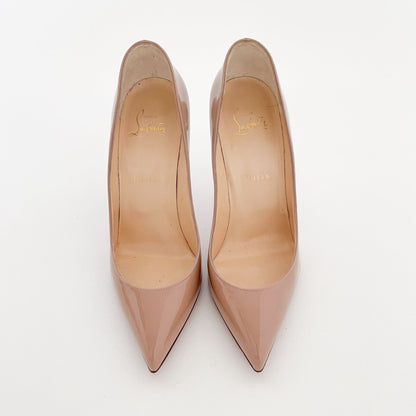 Christian Louboutin Pigalle Follies 100 Pumps in Nude Patent Leather Size 38.5
