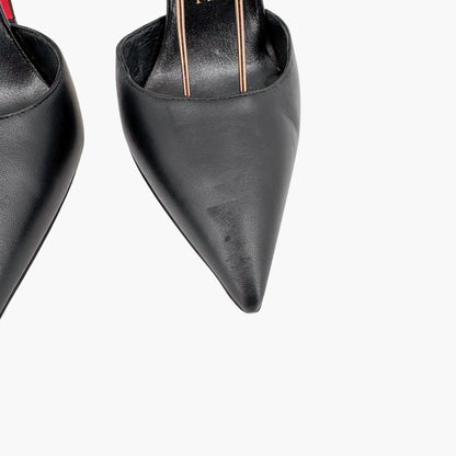 Christian Louboutin Gourmi 100 Charm Pumps in Black Leather Size 38