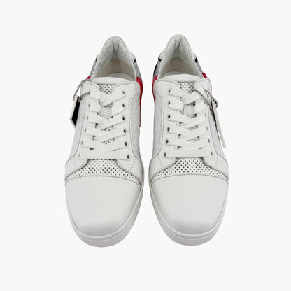 Christian Louboutin Vieira Tag Leather Sneakers in White & Red – Size 37