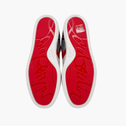 Christian Louboutin Vieira Tag Leather Sneakers in White & Red – Size 37