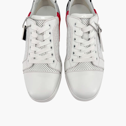 Christian Louboutin Vieira Tag Leather Sneakers in White & Red – Size 37