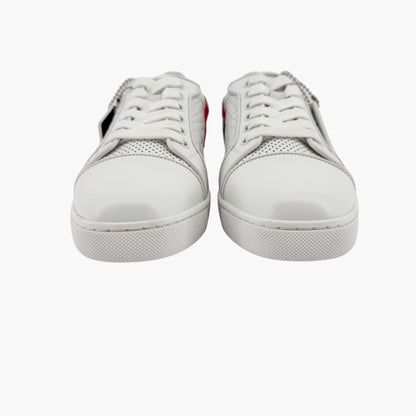Christian Louboutin Vieira Tag Leather Sneakers in White & Red – Size 37
