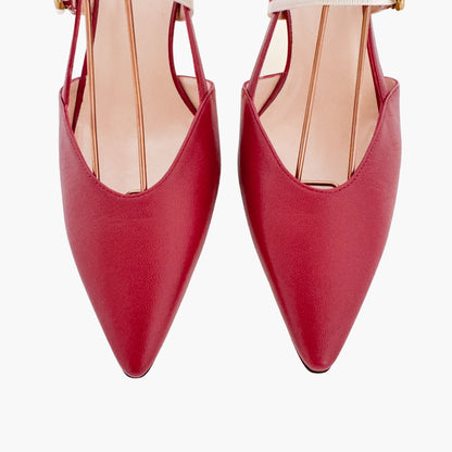 Gucci Unia Web Stripe Mary Jane Pumps in Red Leather Size 39