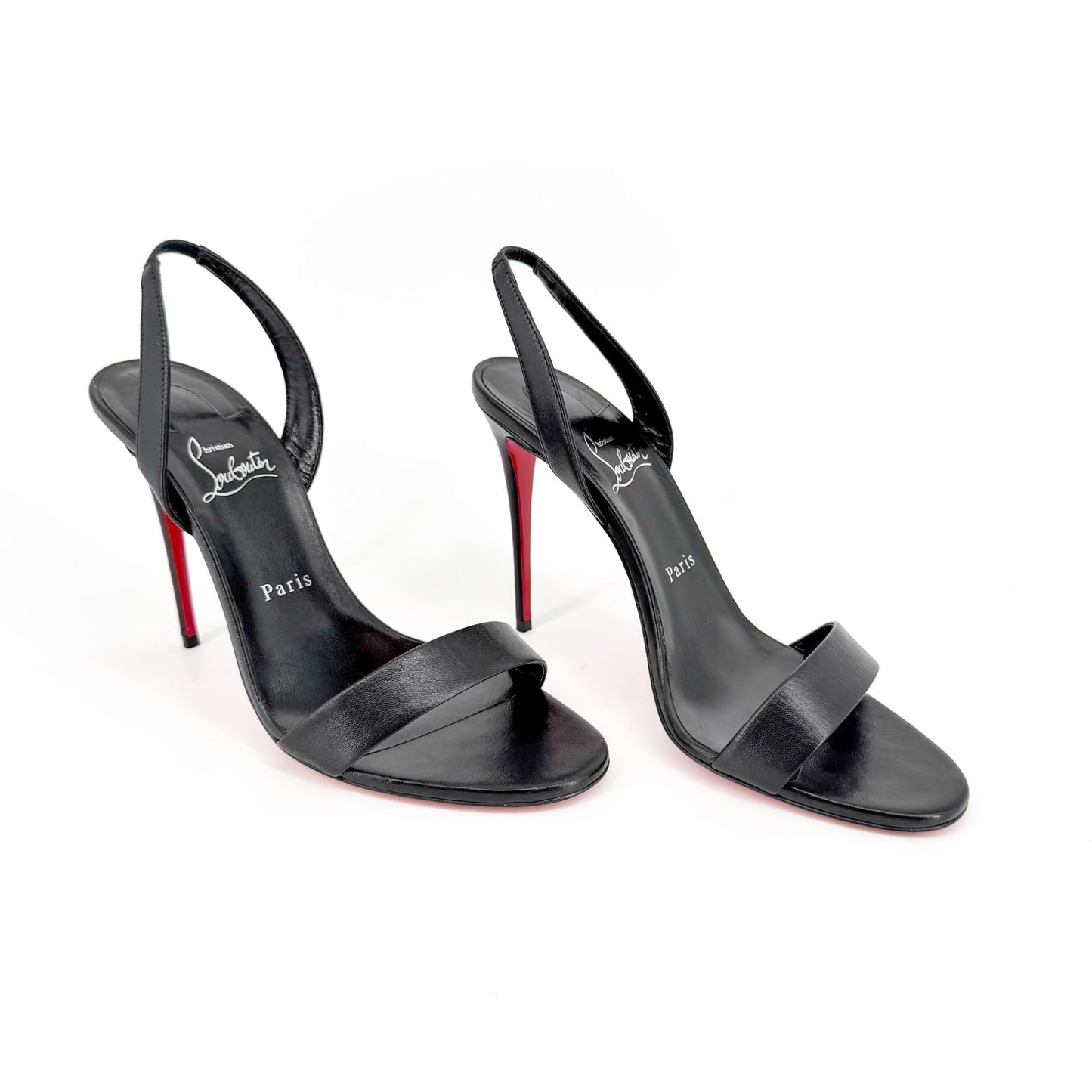 Christian Louboutin O Marylin Slingback Sandals Black Size 39.5