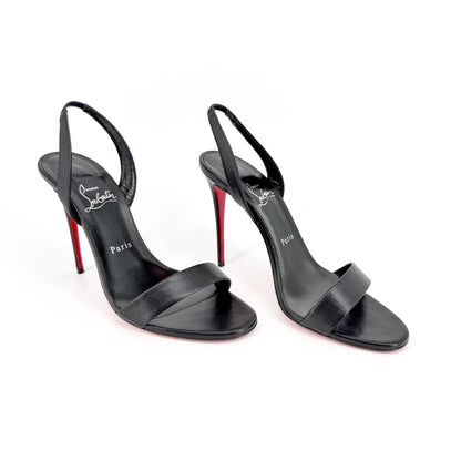 Christian Louboutin O Marylin Slingback Sandals Black Size 39.5