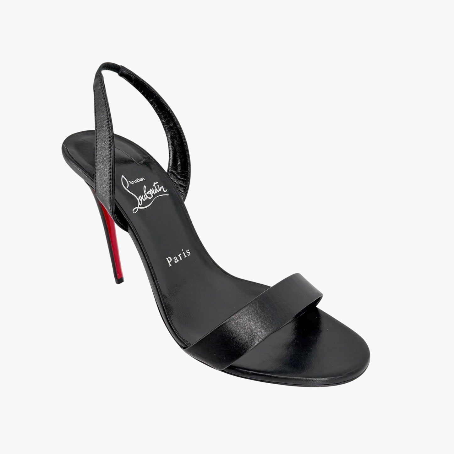 Christian Louboutin O Marylin Slingback Sandals Black Size 39.5