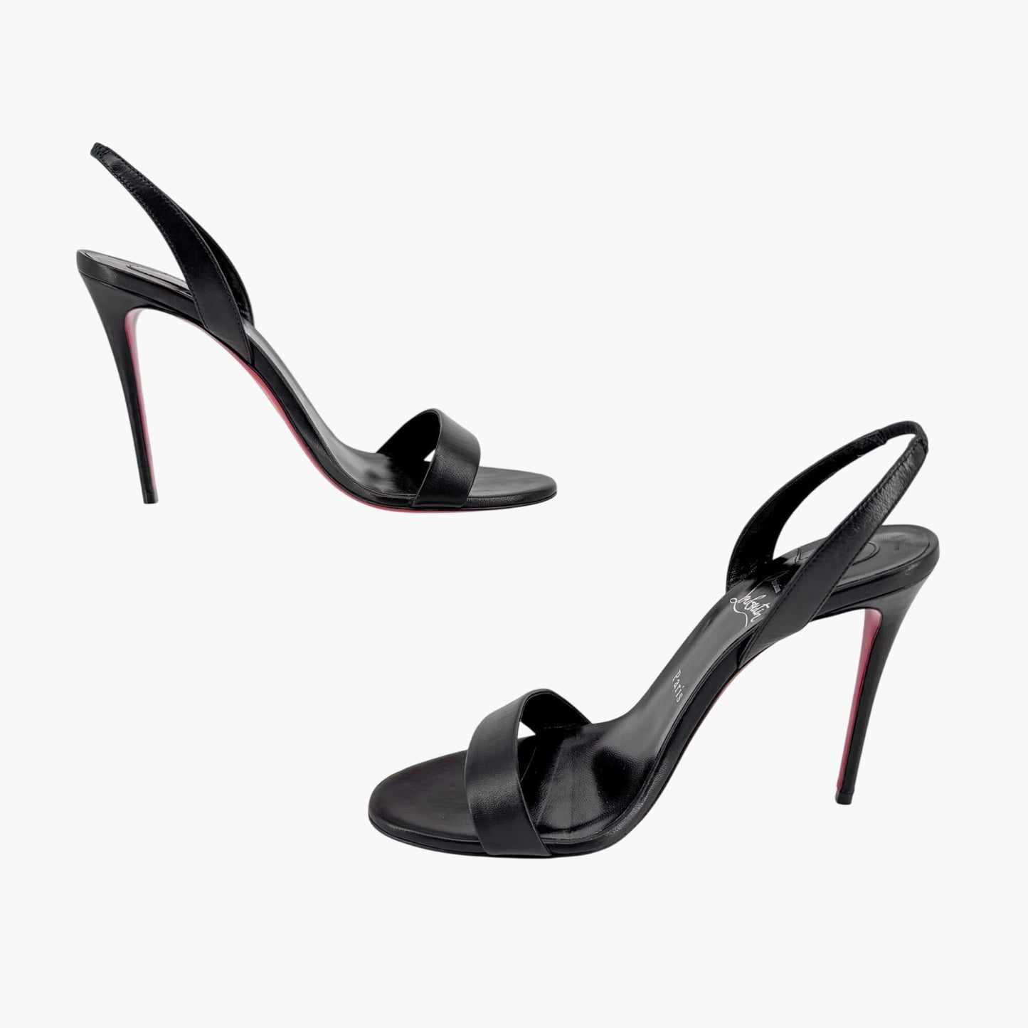 Christian Louboutin O Marylin Slingback Sandals Black Size 39.5