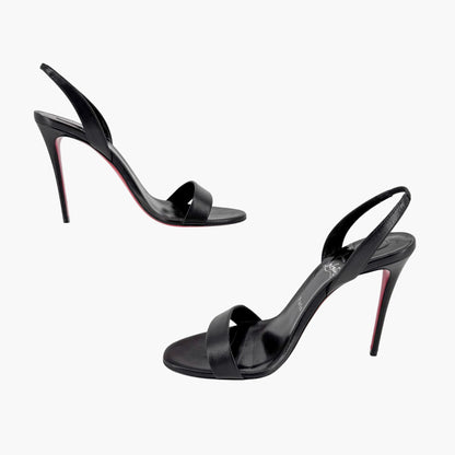 Christian Louboutin O Marylin Slingback Sandals Black Size 39.5