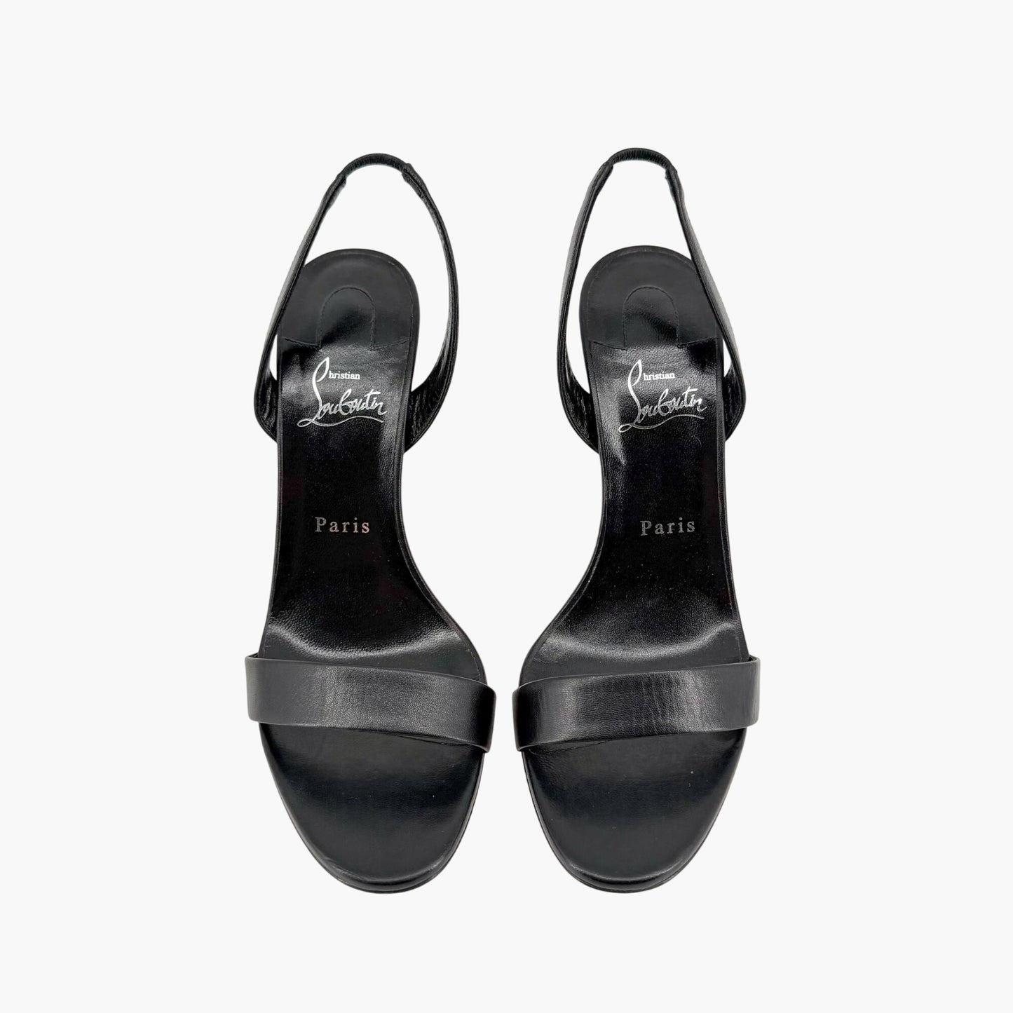 Christian Louboutin O Marylin Slingback Sandals Black Size 39.5