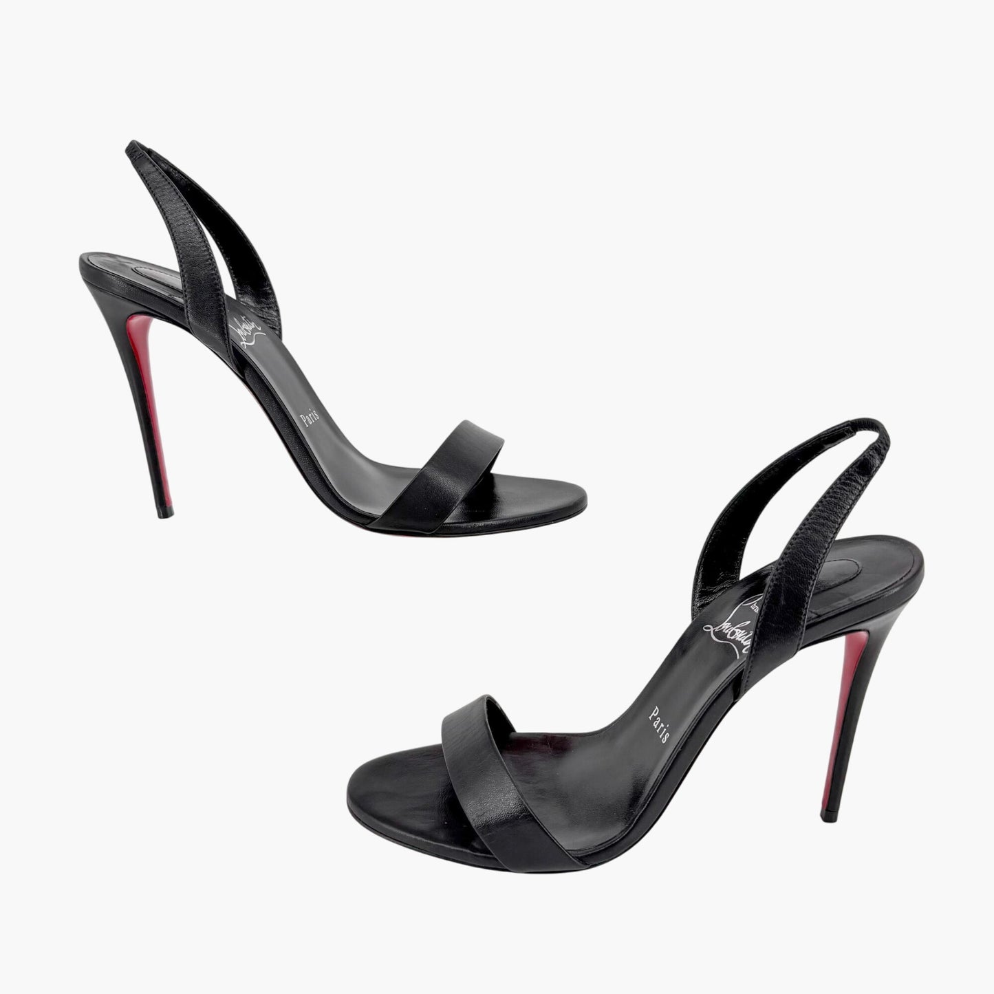 Christian Louboutin O Marylin Slingback Sandals Black Size 39.5