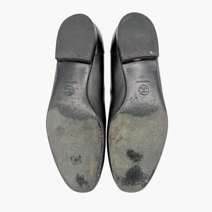 Chanel CC Loafer Flats in Black Leather Size 39