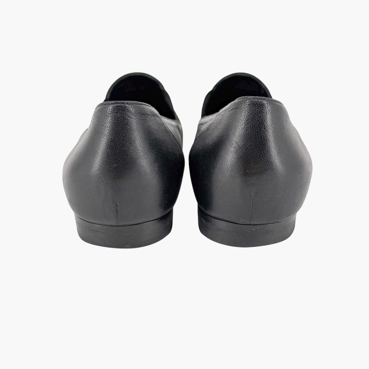 Chanel CC Loafer Flats in Black Leather Size 39