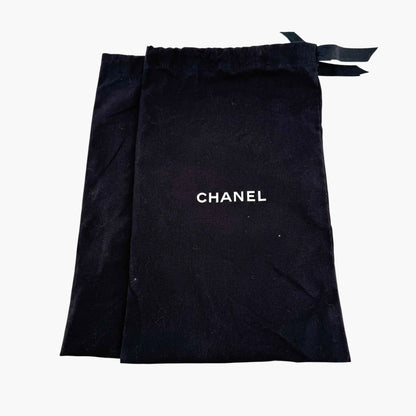 Chanel Cap Toe CC Ballerina Flats in Black & Silver Leather – Size 37.5