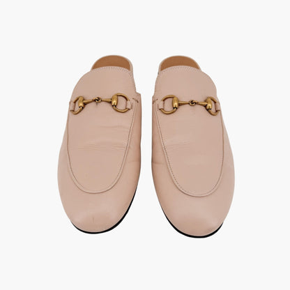 Gucci Princetown Horsebit Loafer Mules in Beige Leather Size 37