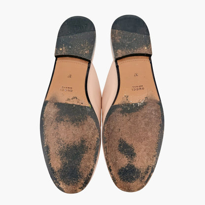 Gucci Princetown Horsebit Loafer Mules in Beige Leather Size 37