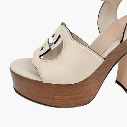 Gucci Cosmos Platform Sandals White Size 39.5
