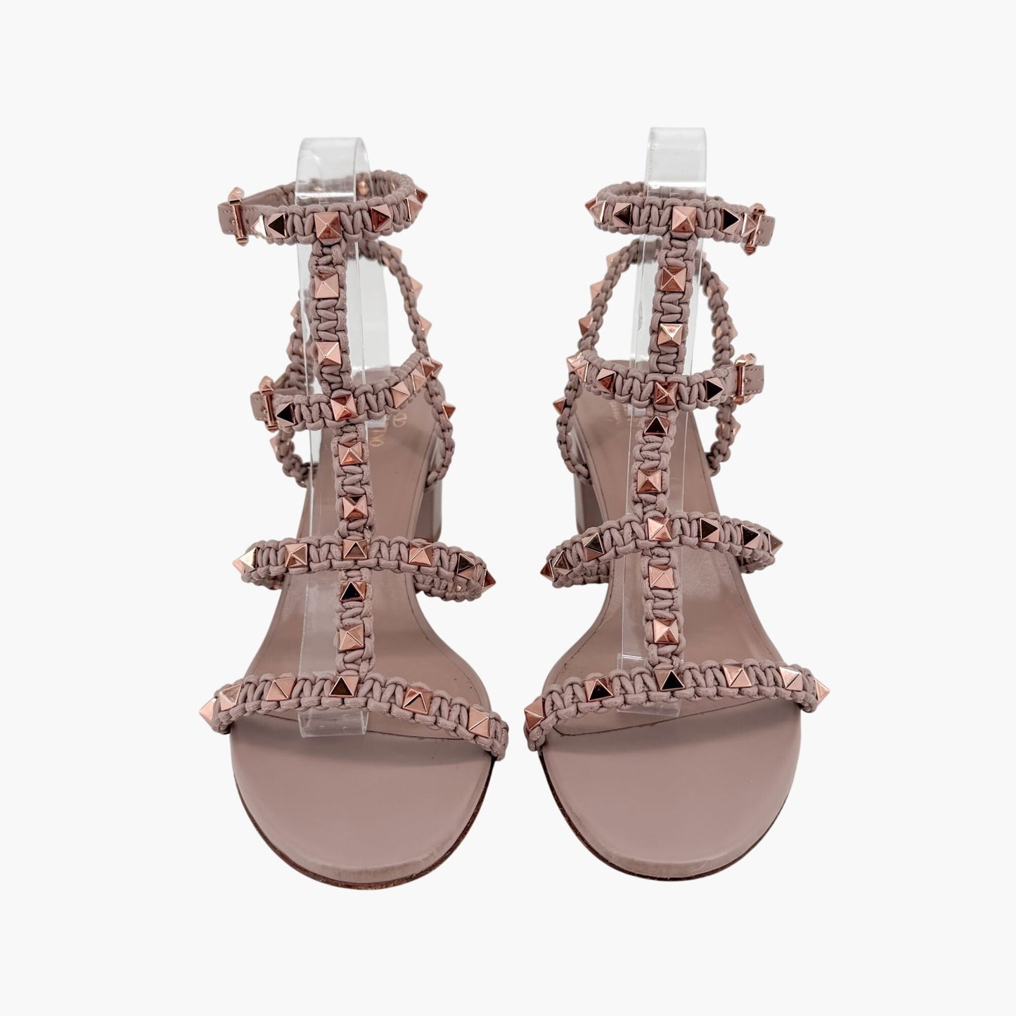 Valentino Garavani Rockstud Braided Leather Sandals Size 40