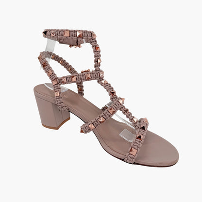 Valentino Garavani Rockstud Braided Leather Sandals Size 40