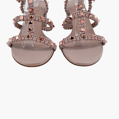 Valentino Garavani Rockstud Braided Leather Sandals Size 40