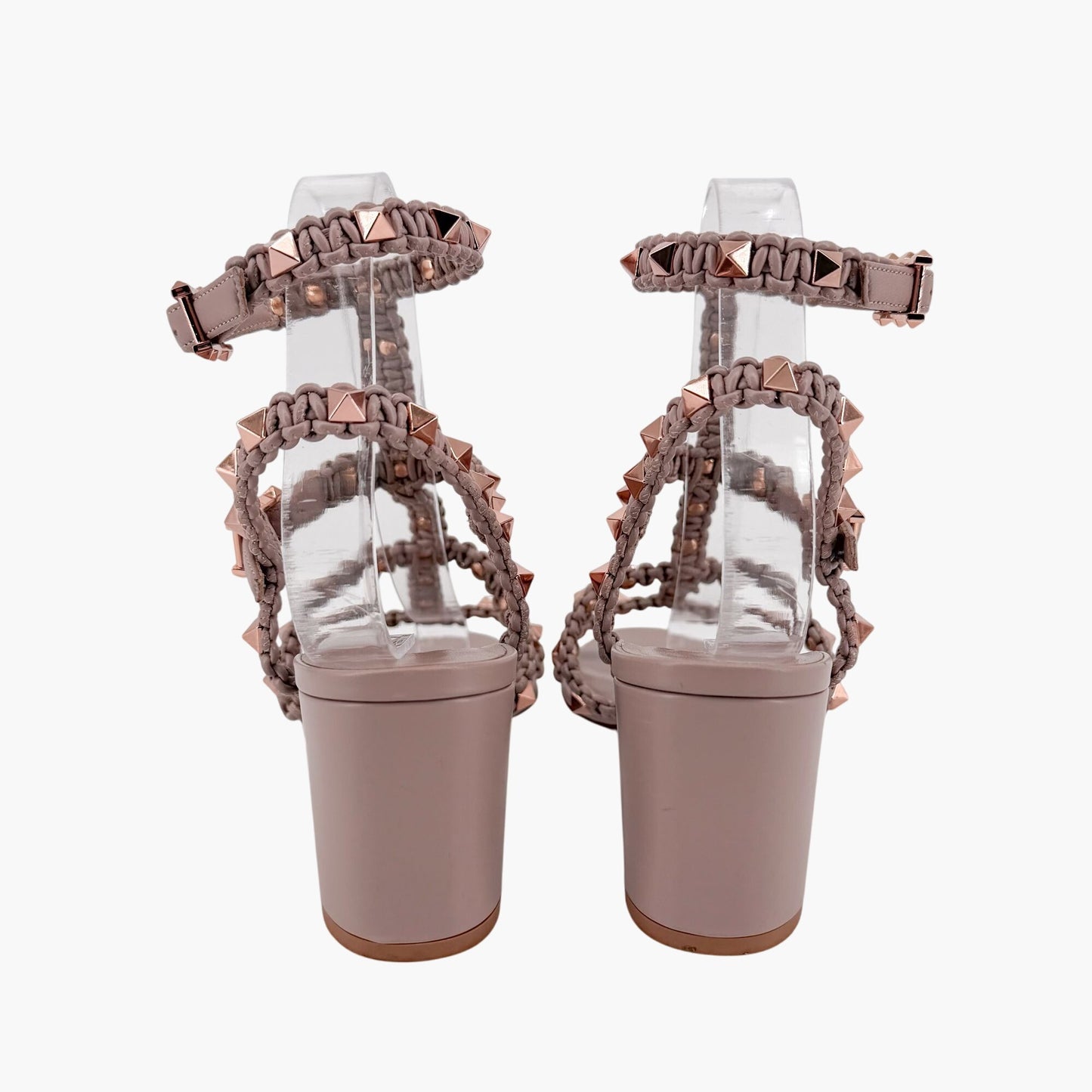 Valentino Garavani Rockstud Braided Leather Sandals Size 40