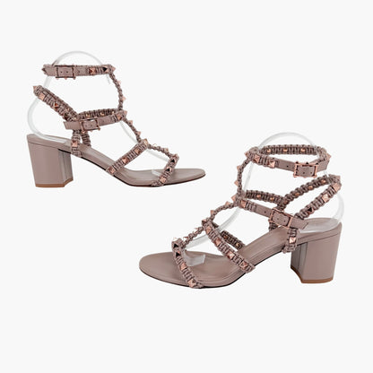 Valentino Garavani Rockstud Braided Leather Sandals Size 40