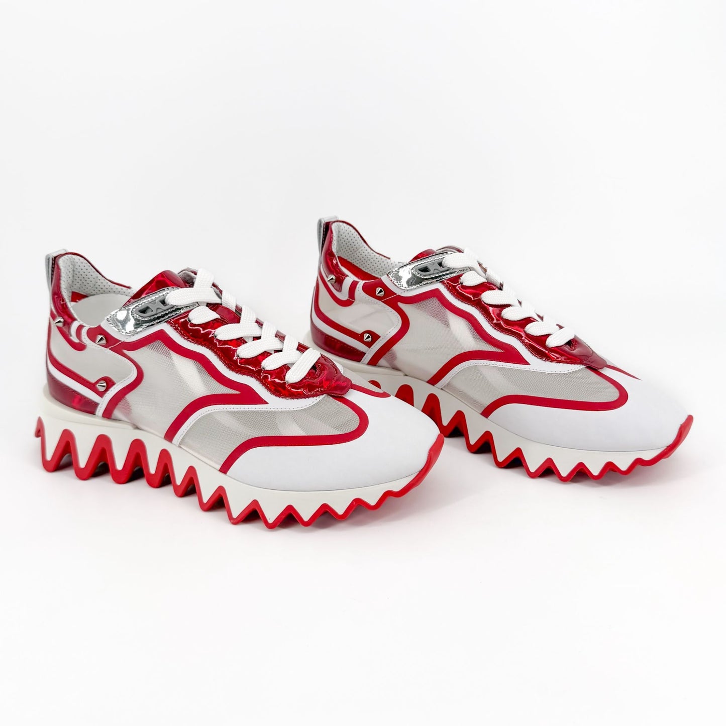 Christian Louboutin Sharkina Sneakers White Red Size 39.5