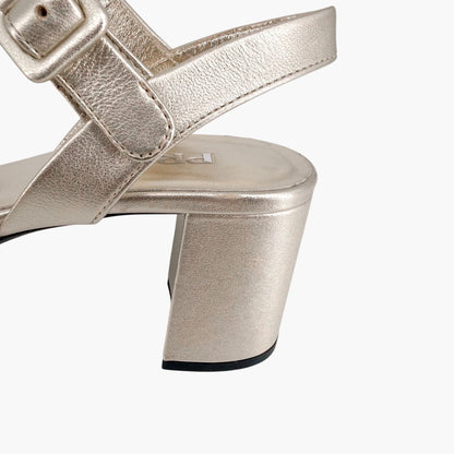 Prada Quilted Logo Platform Sandals in Metallic Gold Leather Size 38