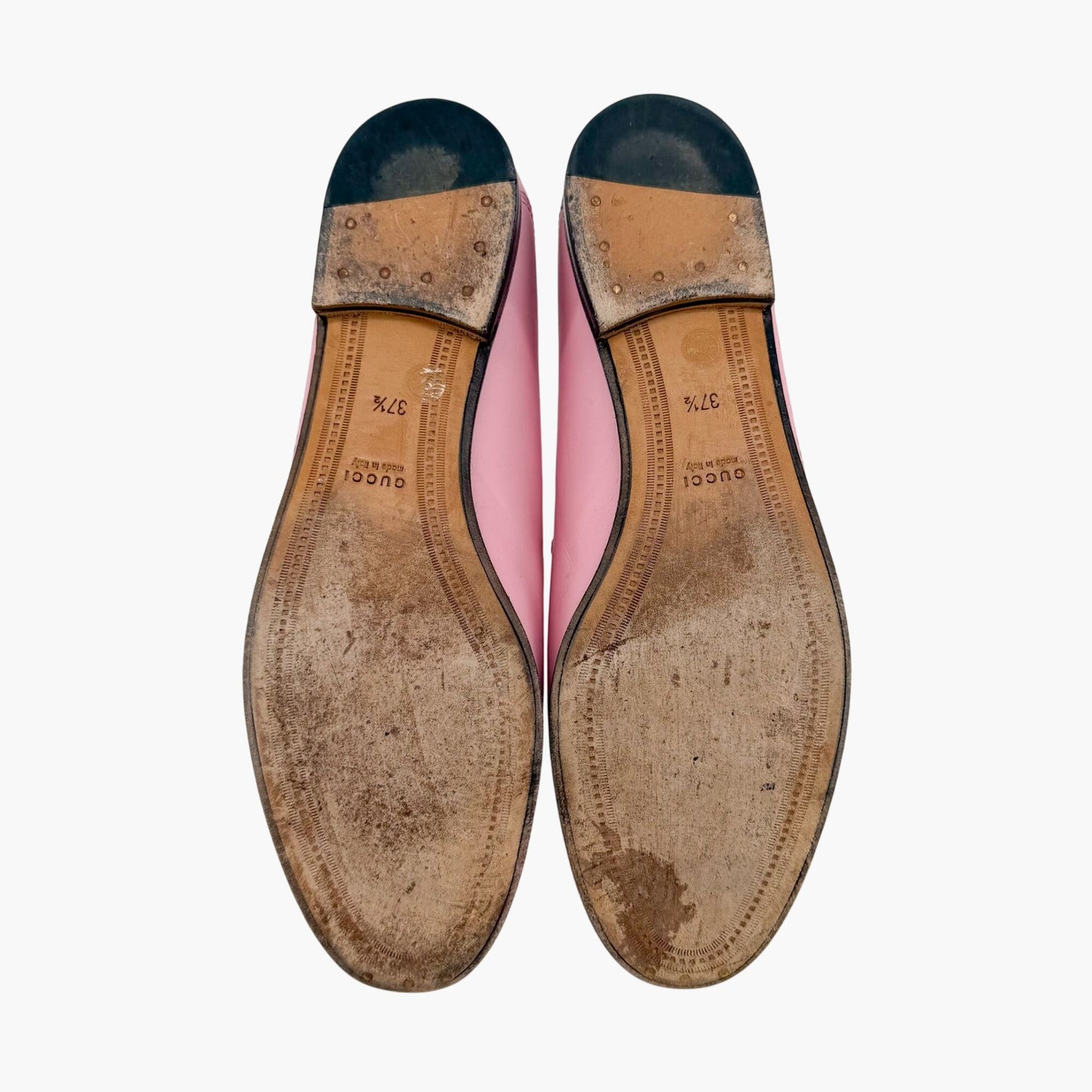 Gucci Mystic Cat Brixton Horsebit Loafers Pink Leather Size 37.5