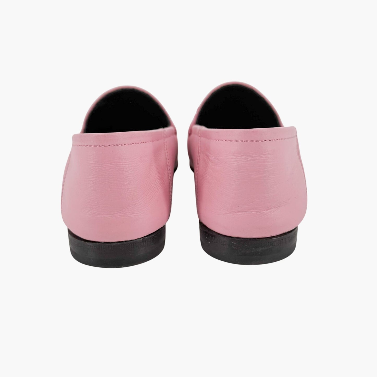Gucci Mystic Cat Brixton Horsebit Loafers Pink Leather Size 37.5