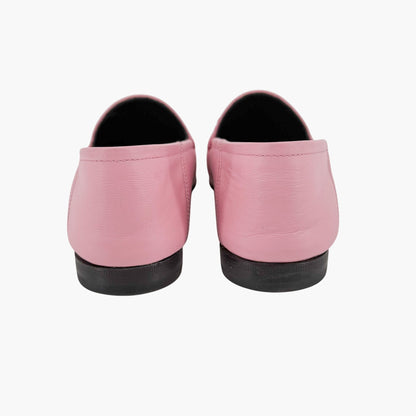 Gucci Mystic Cat Brixton Horsebit Loafers Pink Leather Size 37.5