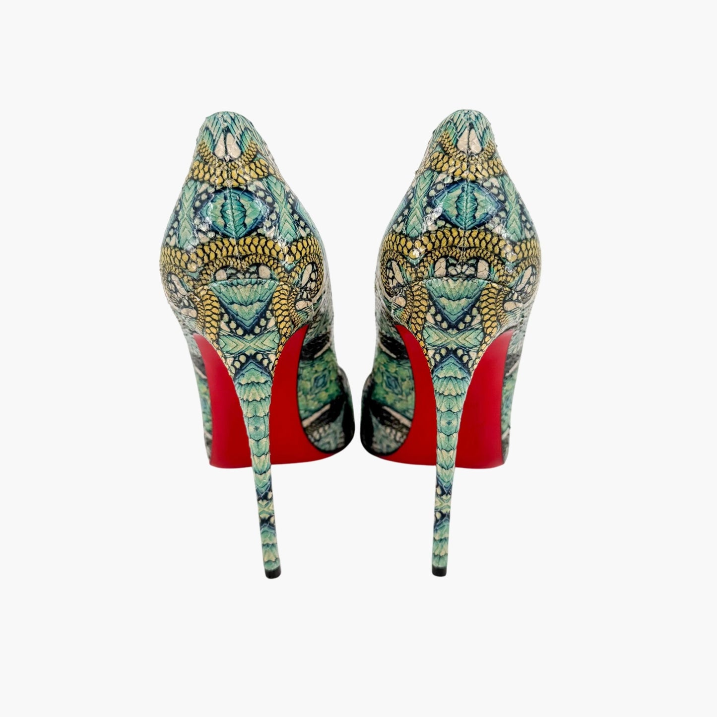 Christian Louboutin So Kate 120 Pumps in Blue Printed Python Inferno Size 39.5