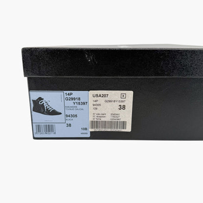Chanel CC Pearl High Top Sneakers in Black Nylon & Suede Size 38