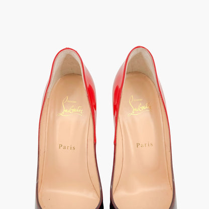 Christian Louboutin "New Very Prive 120" Pumps in Black Red Degrade Patent Leather Size 37.5