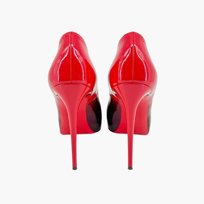 Christian Louboutin "New Very Prive 120" Pumps in Black Red Degrade Patent Leather Size 37.5