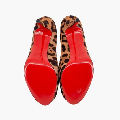 Christian Louboutin Mater Claude 85 Pumps in Leopard Pony Hair Size 38