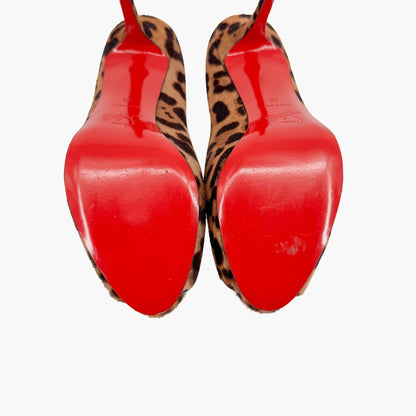 Christian Louboutin Mater Claude 85 Pumps in Leopard Pony Hair Size 38