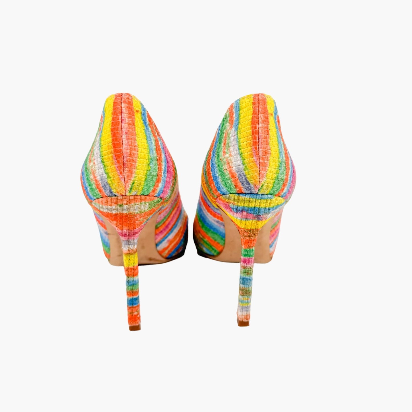 Manolo Blahnik BB 105 Pumps in Clarita Multicolor Fabric Size 37.5