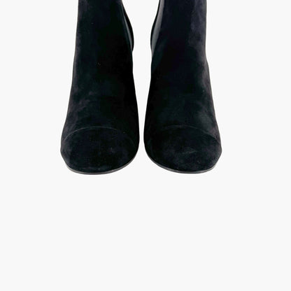 Chanel Cap Toe Ankle Booties in Black Suede Size 39