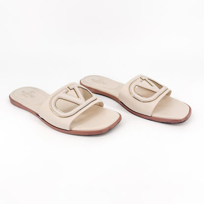 Valentino VLogo Claquette Slide Sandals White Size 39