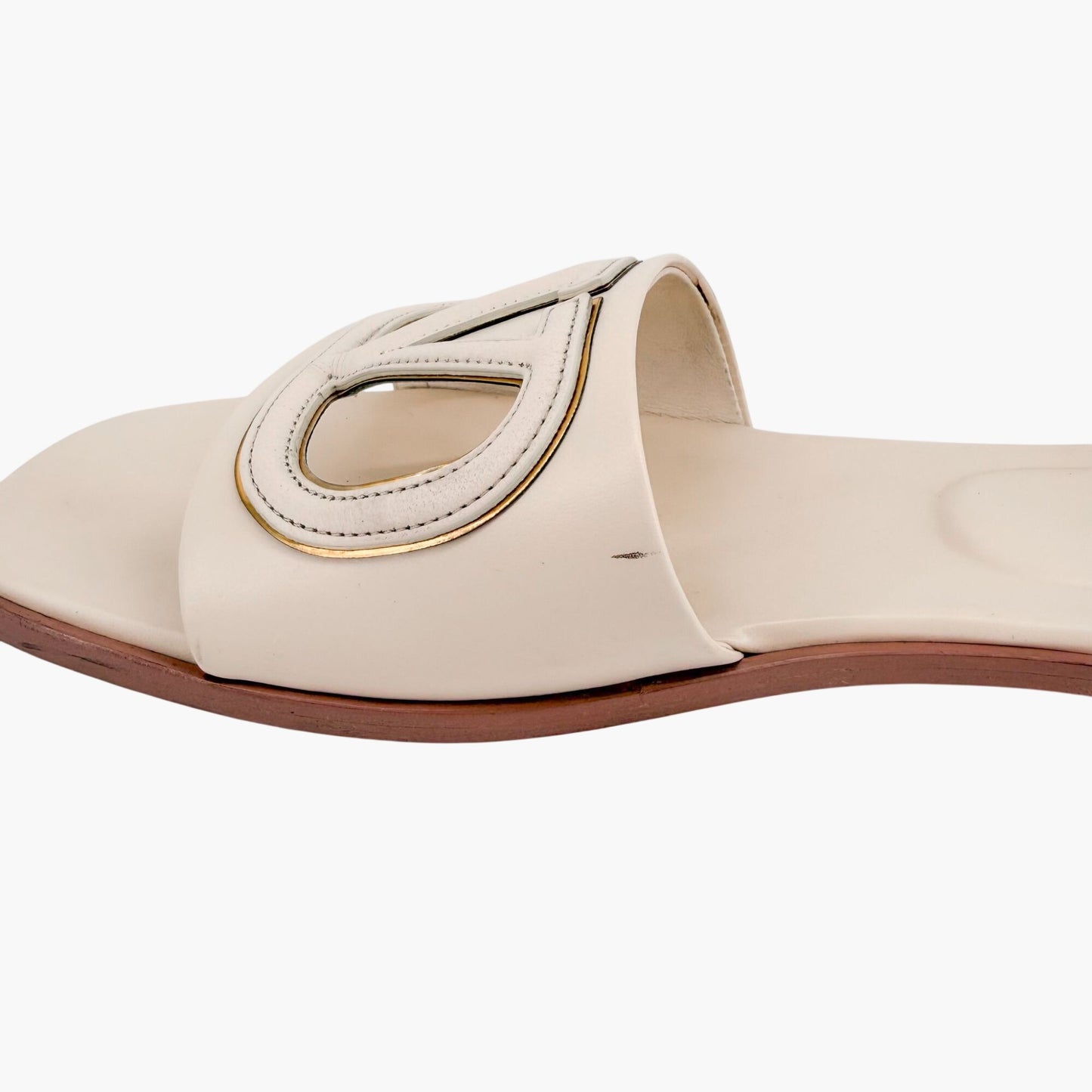Valentino VLogo Claquette Slide Sandals White Size 39
