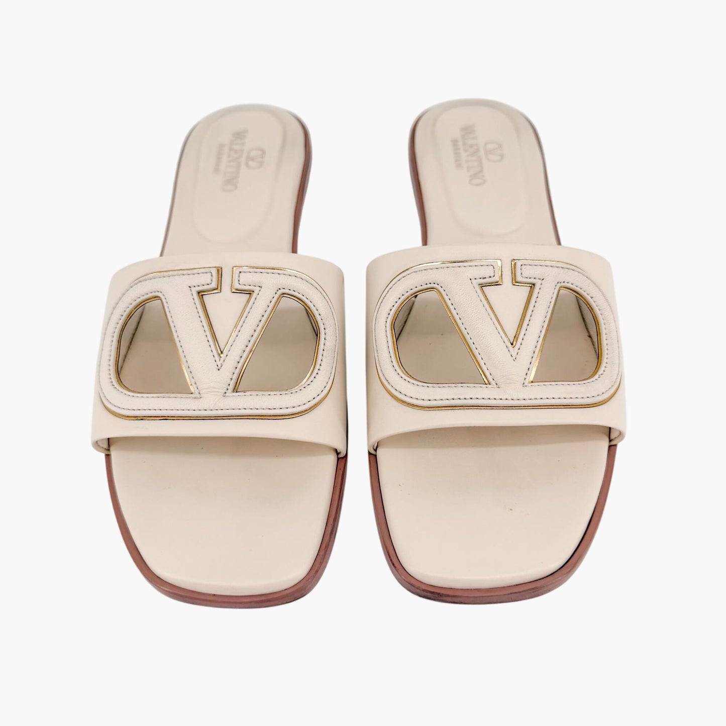 Valentino VLogo Claquette Slide Sandals White Size 39