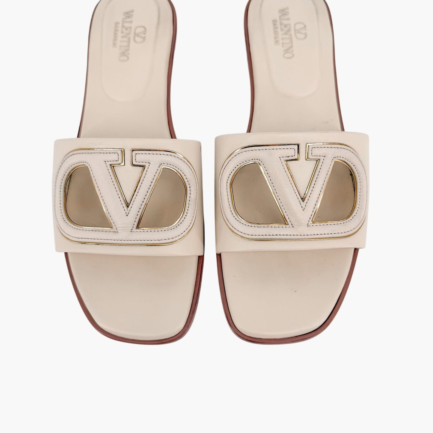 Valentino VLogo Claquette Slide Sandals White Size 39