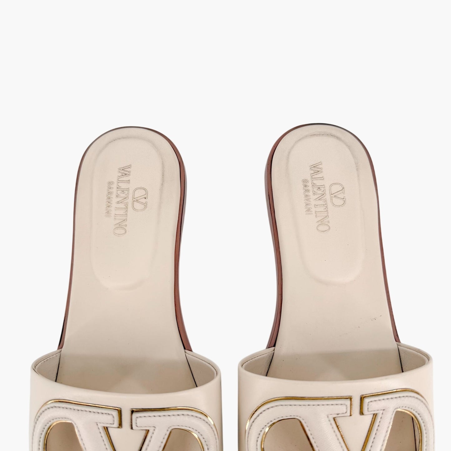 Valentino VLogo Claquette Slide Sandals White Size 39