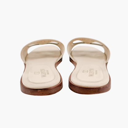 Valentino VLogo Claquette Slide Sandals White Size 39