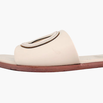 Valentino VLogo Claquette Slide Sandals White Size 39