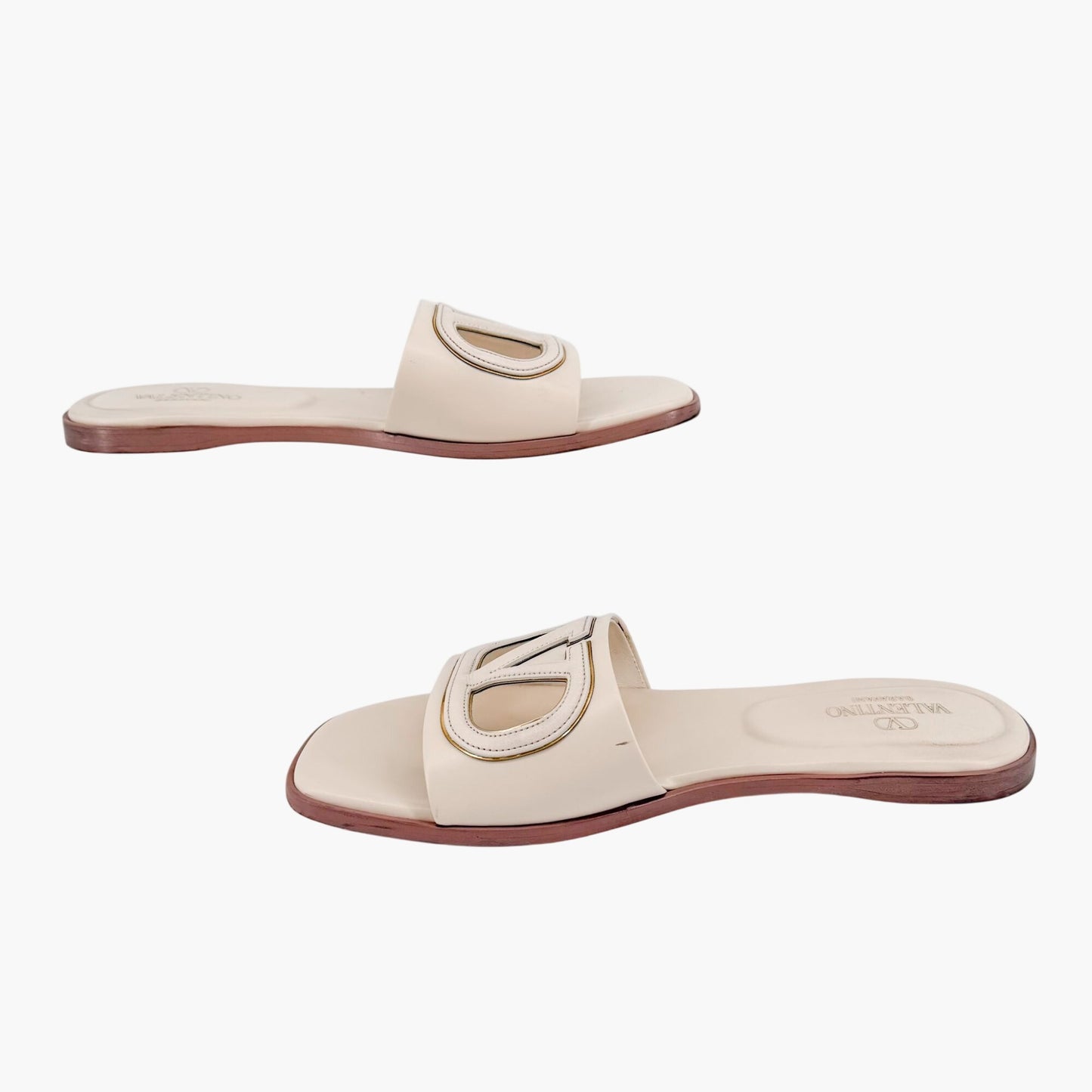 Valentino VLogo Claquette Slide Sandals White Size 39