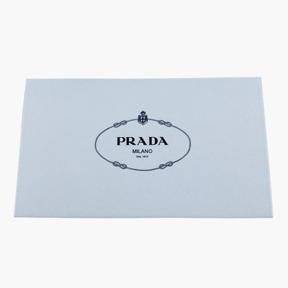 Prada Triangle Logo Slingback Flat in Metallic Silver Leather Size 37